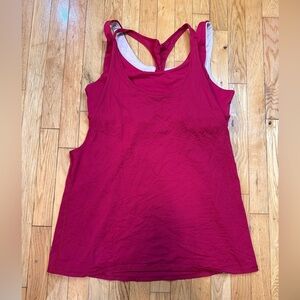 Women's red Sleeveless with built in bra Top #636